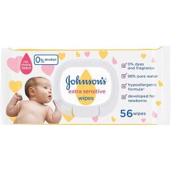 Johnson's Baby Extra Sensitive Wipes 56'S 12/56, 12x56ct