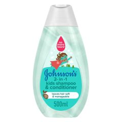 Johnson's 2-In-1 Kids Shampoo & Conditioner, 12x500ml