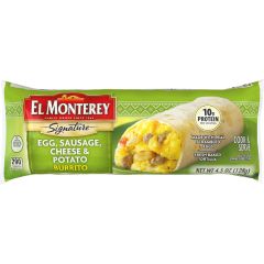 Frozen-El Monterey, Egg Sausage Cheese Potato Burrito, 24x4.5Oz