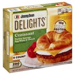 Frozen-Jimmy Dean, Delights Turkey Sausage & Egg Croissant, 6x19.2Oz