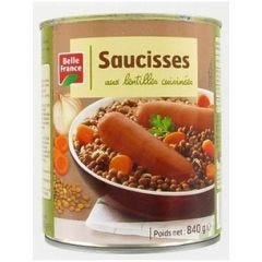 Cooked Lentils & Sausages Belle France 12X840 Gr