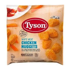 Frozen-Tyson Chicken Nuggets, Breaded, 225 Count, 2x5lbs